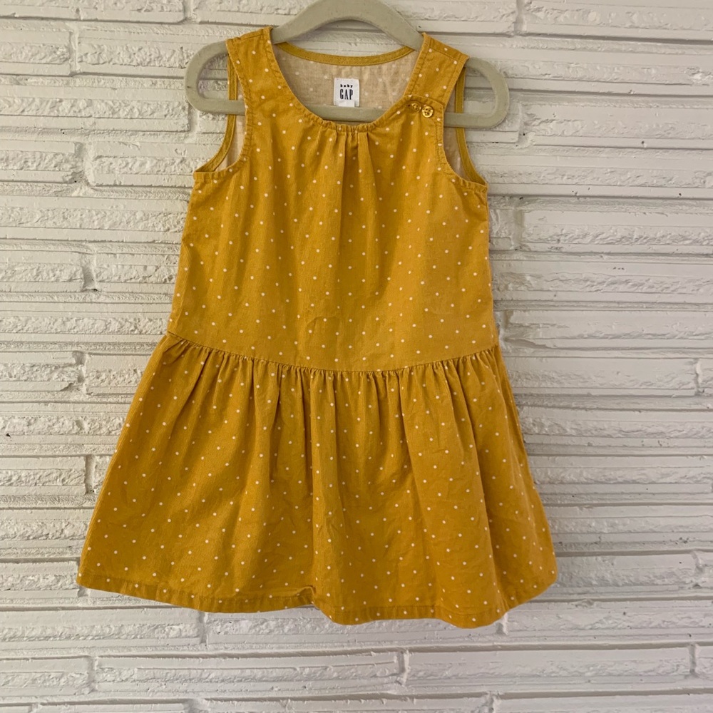 Gap Dress Yellow Polka Dot Jumper Sz 3T